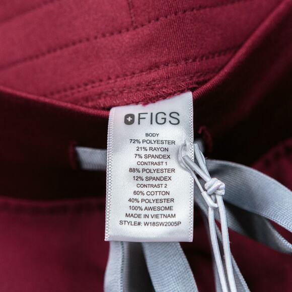 FIGS Zamora 2.0 Cargo Jogger Pants Scrubs Maroon Red Womens Sz MP Petite NWT - Picture 9 of 10